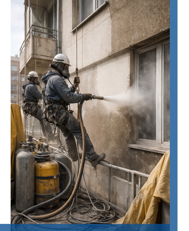 Пескоструйная очистка фасада в Кольчугине от 661 р. | ВЫСОТНИК-Кль