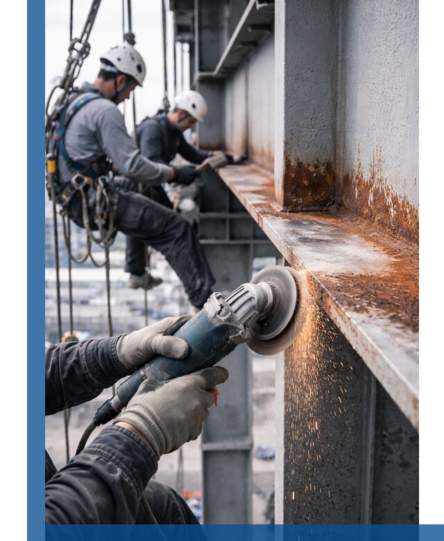 Зачистка металла от ржавчины и подготовка поверхностей в Кольчугине