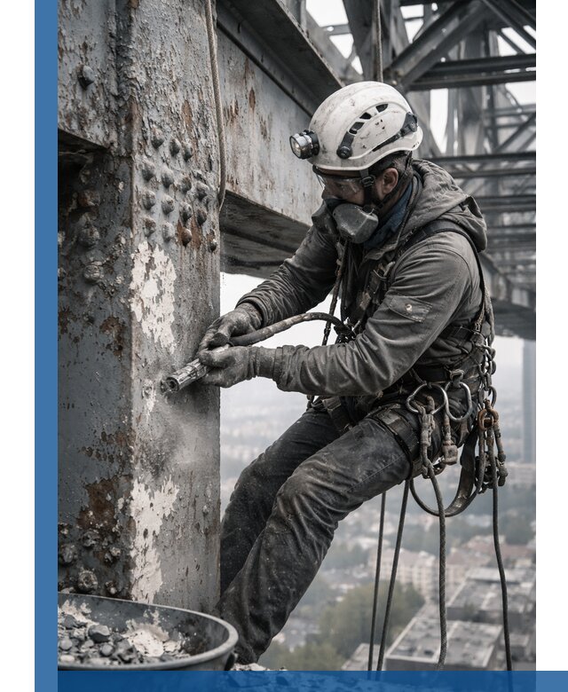 Удаление старой краски с металлических конструкций в Кольчугине