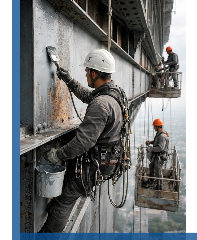 Покраска металлоконструкций на высоте в Кольчугине профессионально