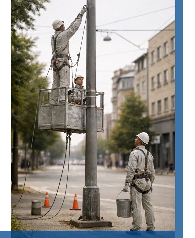 Покраска опор освещения в Кольчугине от 5086 р. | ВЫСОТНИК-Кль