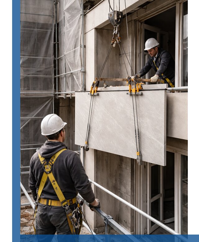 Подъем керамогранита на этаж в Кольчугине грузчиками и техникой