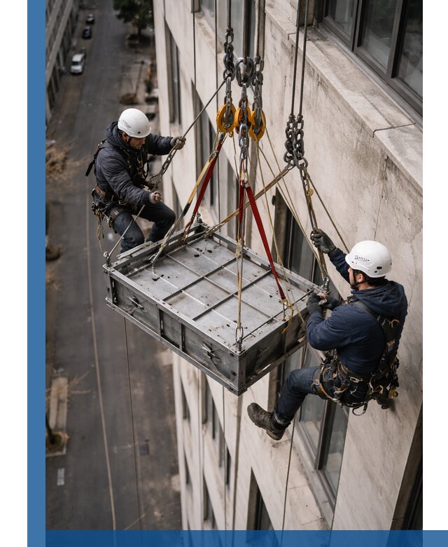 Спуск и подъем грузов по фасаду в Кольчугине для зданий