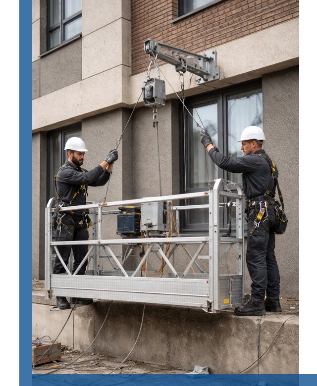 Монтаж и подъем фасадной люльки в Кольчугине с гарантией безопасности