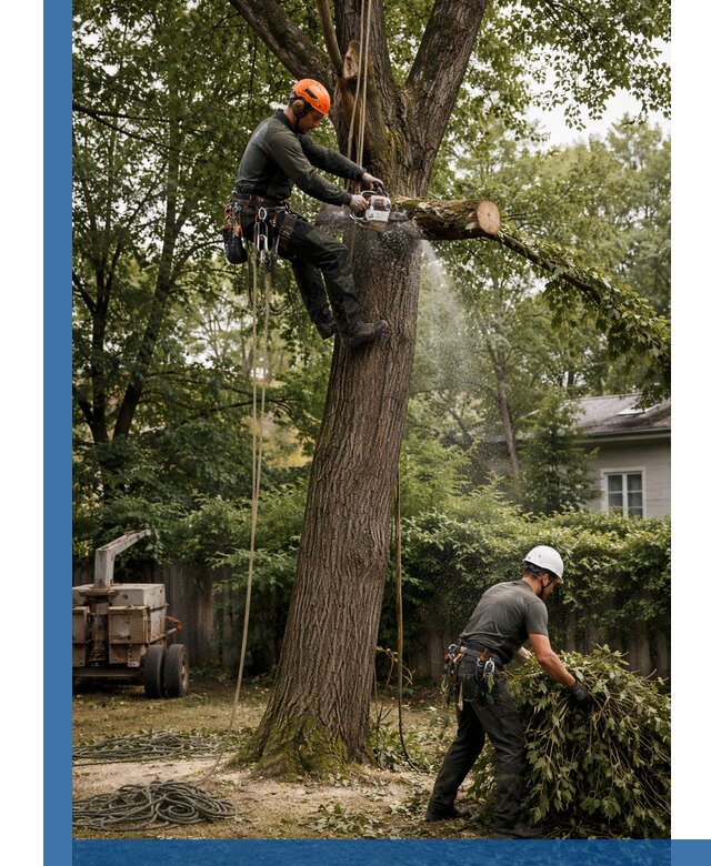 Кронирование деревьев в Кольчугине, безопасная высотная обрезка