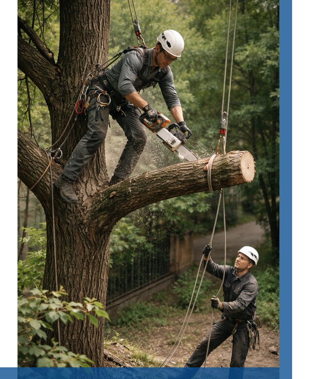 Спил деревьев альпинистами в Кольчугине от 8137 р. | ВЫСОТНИК-Кль