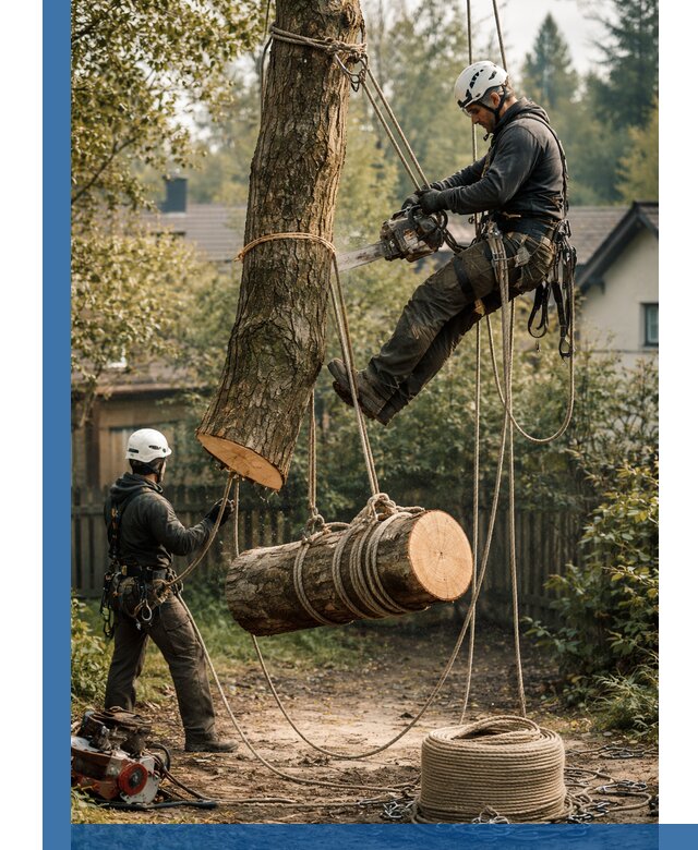 Валка деревьев частями в Кольчугине, безопасно и аккуратно