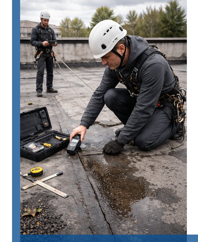 Обследование кровли на протечки и выявление дефектов в Кольчугине