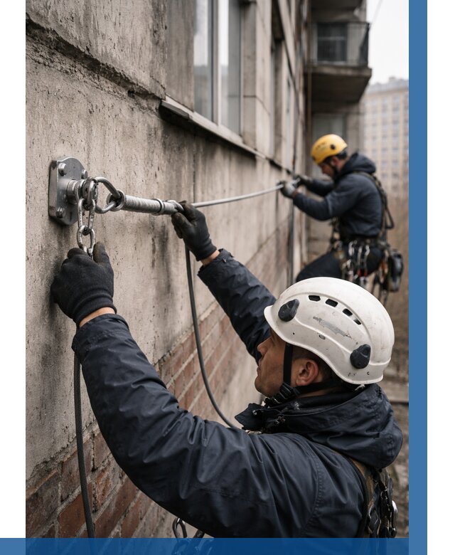 Монтаж анкерных линий в Кольчугине от 3051 р. | ВЫСОТНИК-Кль